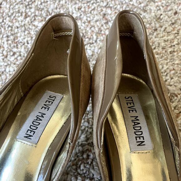 Steve Madden Womens Fellecia High Heel Shoe Size 8 Tan Leather Platform Stiletto - Picture 7 of 11